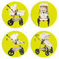 Cool Baby Manufacturer NUEVOS cochecitos de bebé blancos Asiento reversible Asiento de aluminio de plata ruedas giratorias con suspensión Cuna de transporte